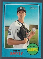 2017 Topps Heritage Chrome Blue Refractor Parallel #THC-589 Drew Smyly 59/68
