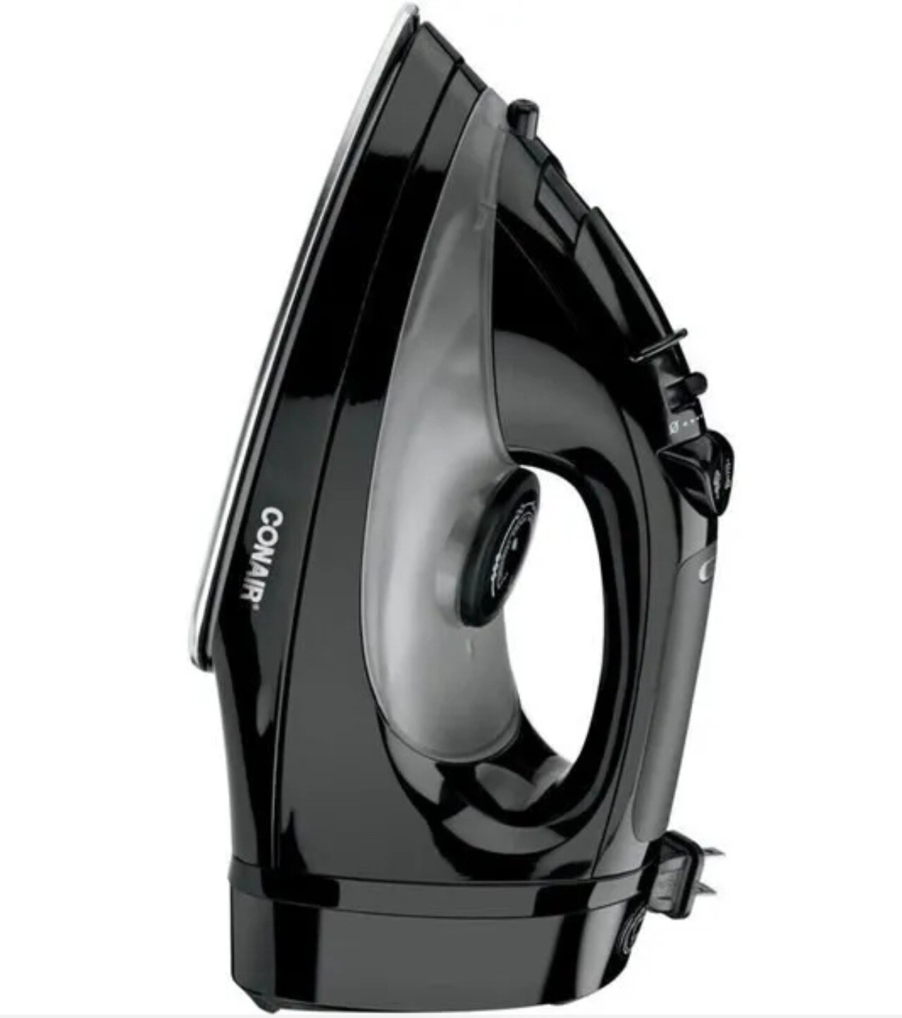 Steam & Dry Iron with Retractable Cord Black Conair Cord-Keeper WCI306RBK