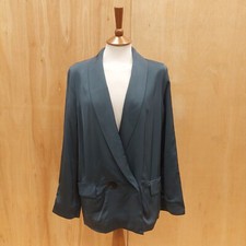 Bnwt All Saints Rafaella Blazer In Blue Viscose Lined Flap Pockets Size 10