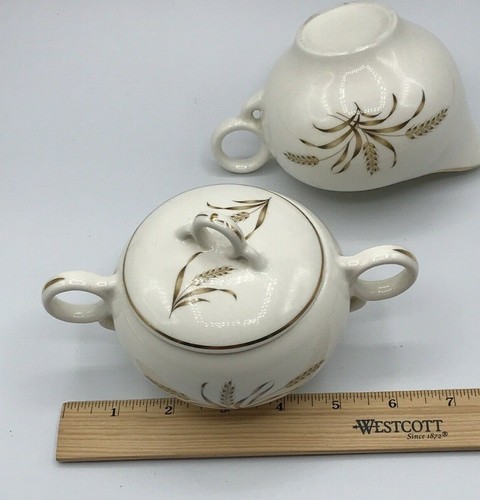 Universal Pottery Ballerina Wheat Creamer Pitcher Sugar Bowl w/Lid - Picture 5 of 9