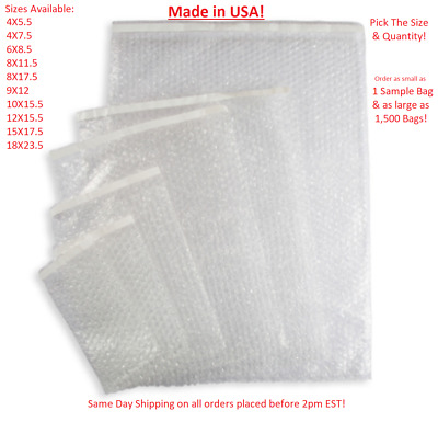 200 12x15.5 BUBBLE OUT POUCHES BAGS WRAP CUSHIONING SELF SEAL CLEAR 12" x 15.5"