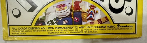 Vintage Dennison Iron On Transfers Put Ons Zebra 1962 Craft Prop Rhino Set 2 New - Picture 4 of 6