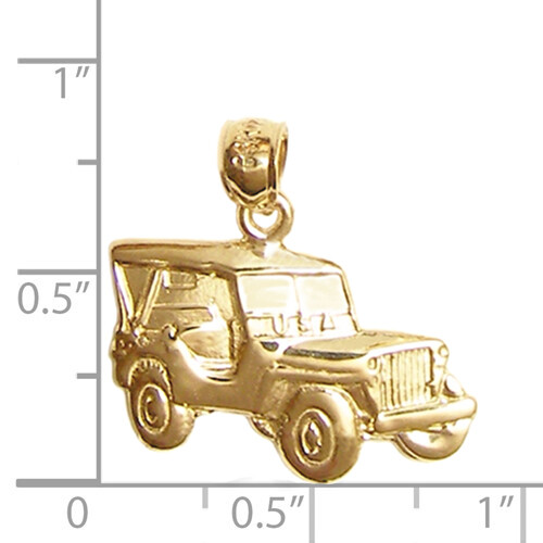 Neu 14k Gelbgold Jeep Auto Anhänger - Bild 4 von 4