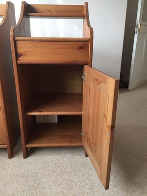 Ikea Leksvik Solid Pine Bedside Storage Cabinet Matching One