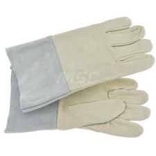 PRO-SAFE 75-320 Pigskin MIG Welding Gloves: Beige & Gray, 1 Pair Size Small