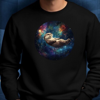 Otter schwebt Weltraum Sweatshirt Kuschelig und Perfekt für jeden Anlass Sbis4XL