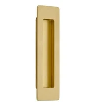 Emtek 220306US3NL Modern Rectangular Flush Pull 6" Polished Brass Pocket Door 
