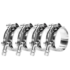 4 Pack 2" T-Bolt Hose Clamp Clamp Range 56-64mm for 2" Hose ID hose clamps St...