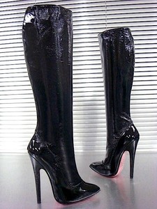 Stiefel Extreme Leather Nero Mori Knee 37 Italy Heel Boots Black High Stivali wpn85Yqvx8