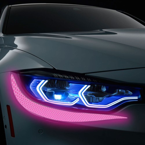 2x Car Headlight Eyebrow Reflective Stickers Night Driving Safety Warning Decal - Picture 9 of 15