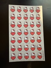 Hello Kitty Sticker Sheet, hello kitty with hearts 1976, 2006 Sanrio