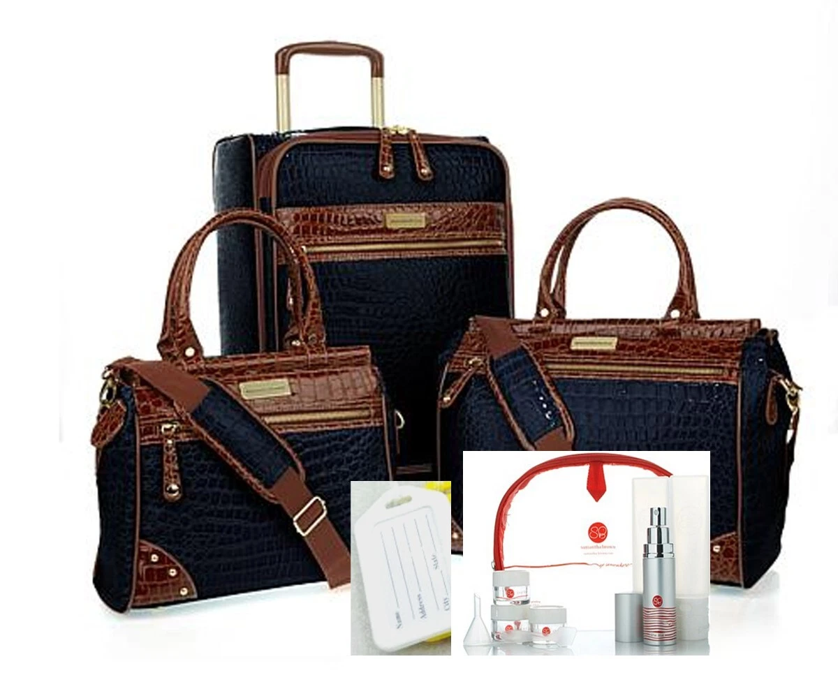 Samantha Brown Luggage Classic Croco 22 Upright, Dowel Bags, Plus Extras  ~Black | eBay