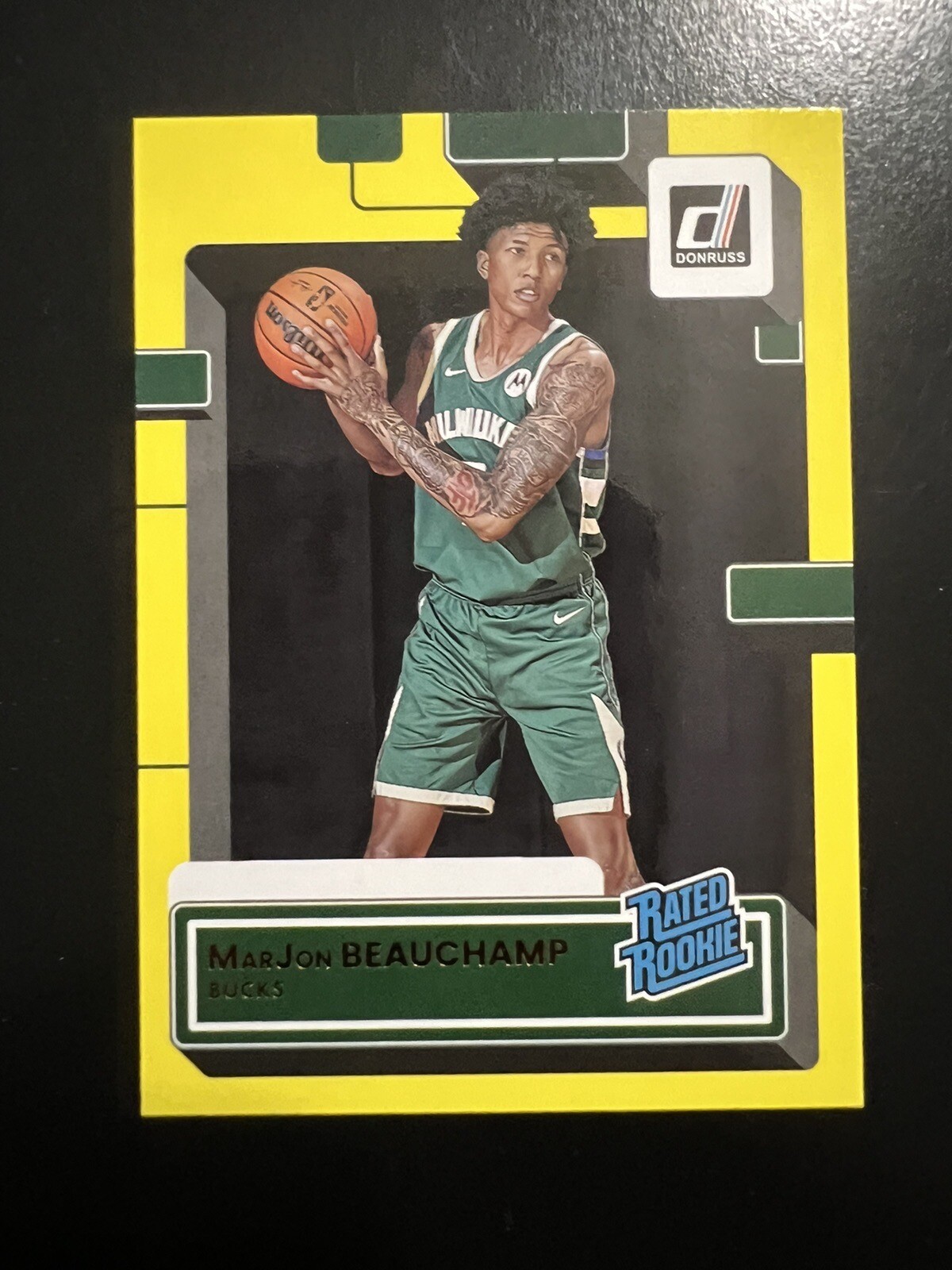 2022-23 Panini Donruss Rated Yellow Flood MarJon Beauchamp #224 Rookie RC