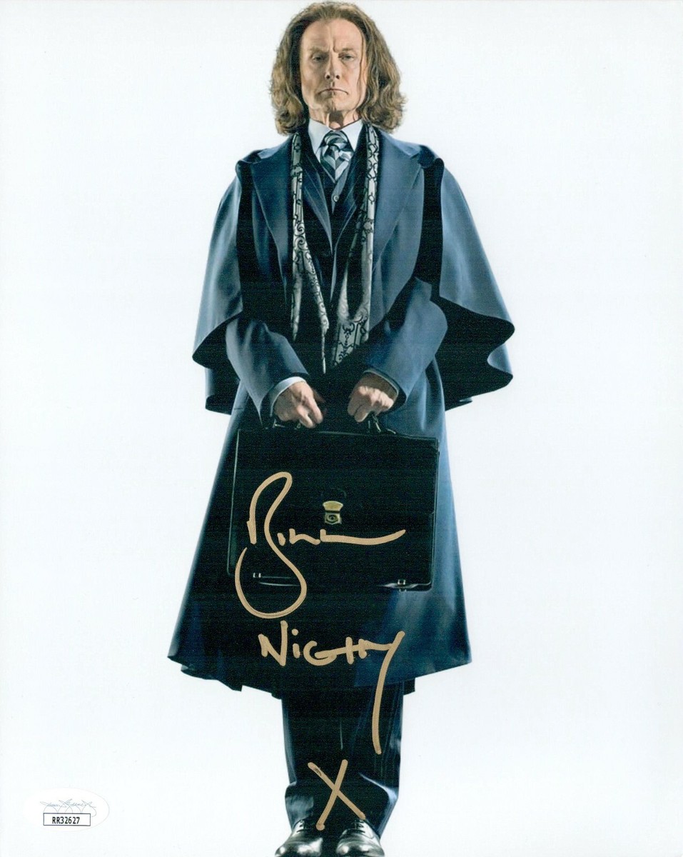 BILL NIGHY Signed 8x10 Photo HARRY POTTER Rufus Scrimgeour JSA COA