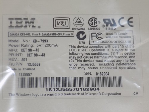 Vintage IBM Keyboard Model KB-7993 in Box - Picture 4 of 9