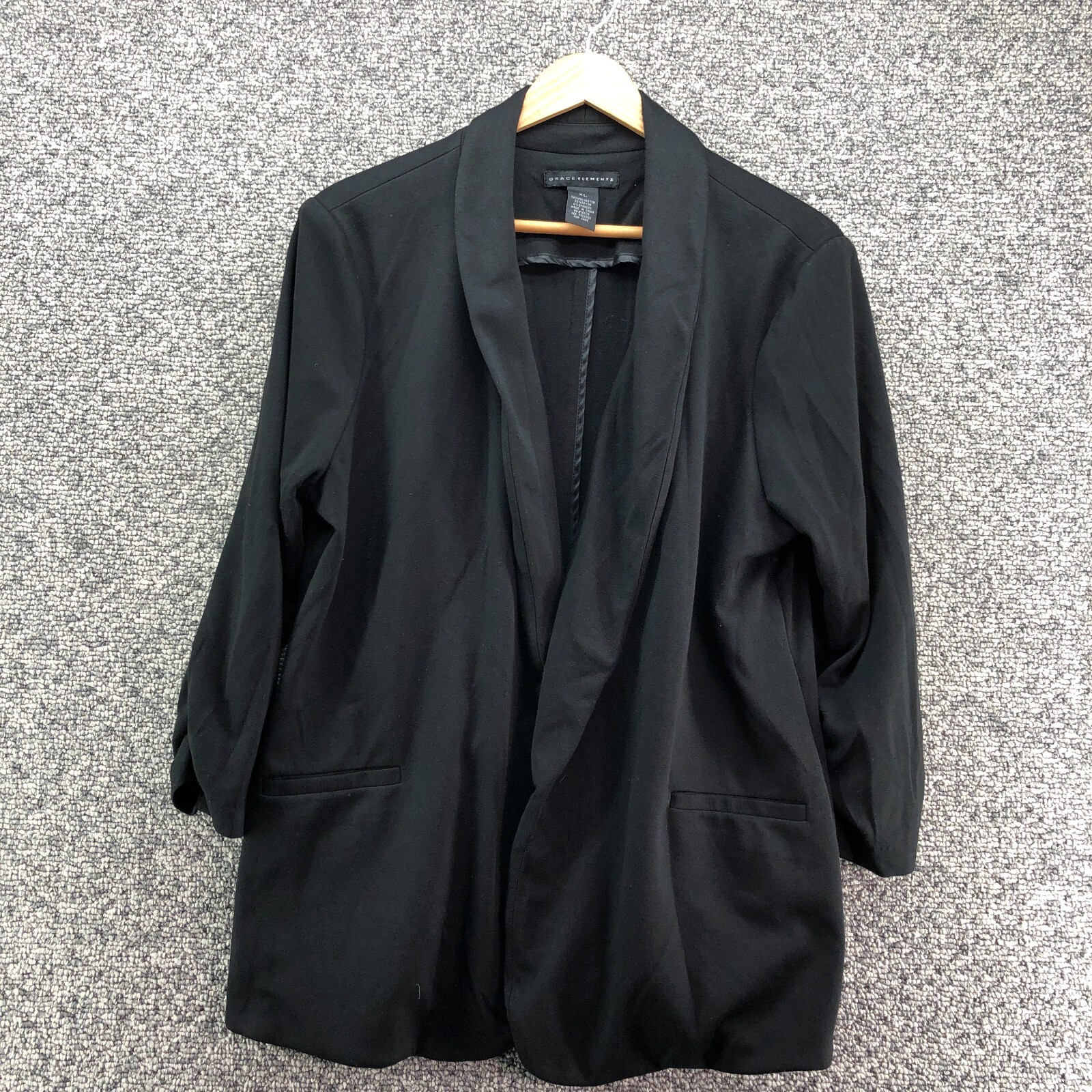 Grace Elements Blazer Jacket Black Womens Sz XL O… - image 1