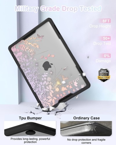 Compatible with MacBook Air 13 inch Case 2021 2020 2019 2018 Bowknot Black - Picture 9 of 13