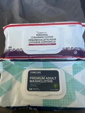 50-70% used. Cardinal Health Rinse-Free Personal Adult Wipes 9 x 13" 2AWU-96