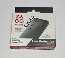 NEW ZAGG Glass Elite Lens Protector ALUMINUM BLACK for Samsung Galaxy S25 Plus