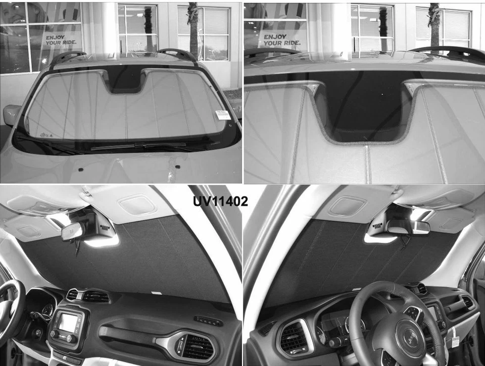 Теплозащитный экран синий автомобильный солнцезащитный козырек подходит для Jeep Renegade 2015-2022 годов выпуска с зеркальной камерой - Изображение 2 из 2