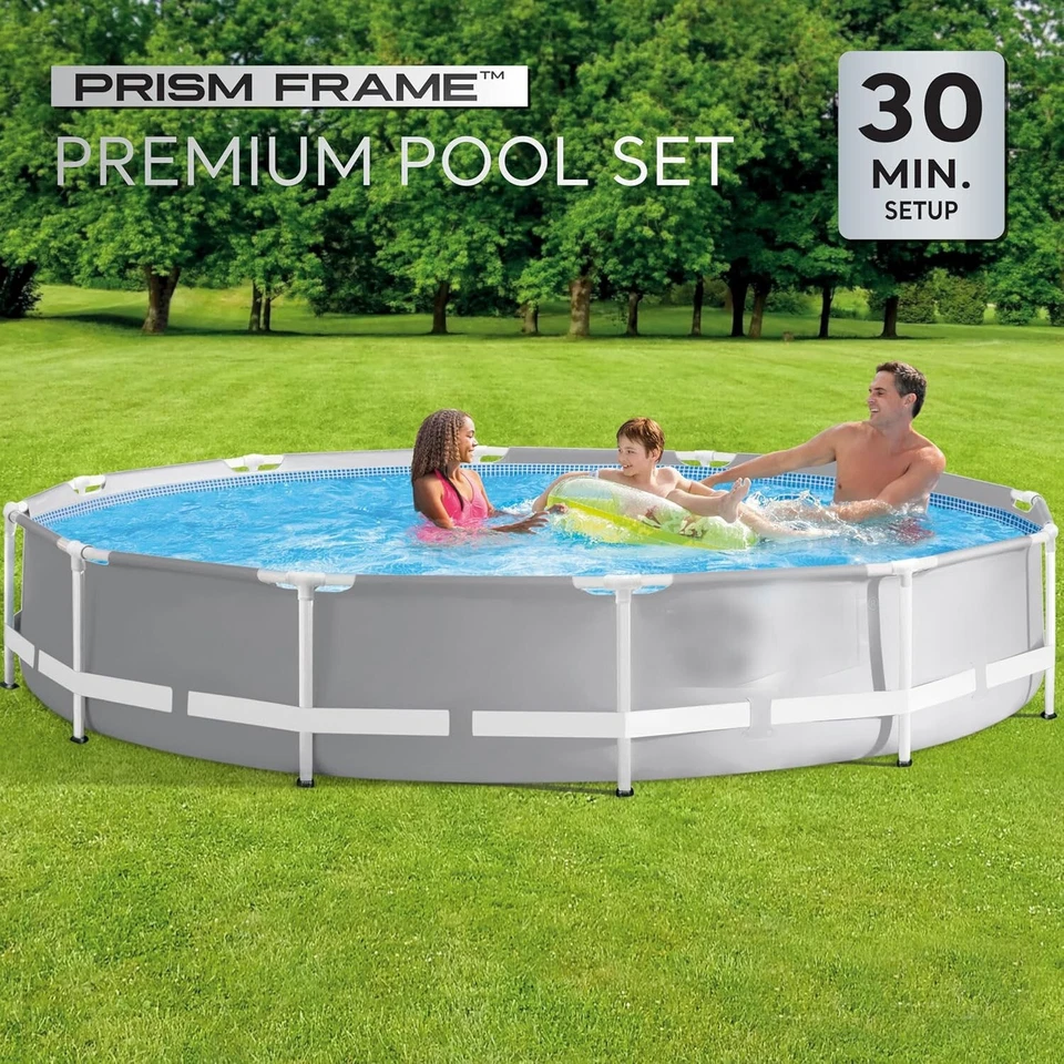 Piscina de 12 x 30 con bomba grande para niños y adultos, de plástico duro, para Foto 3 de 4