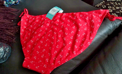 LADIES TU SAINSBURYS CORAL BIKINI BOTTOMS SIZE16 EMBROIDERD DETAIL