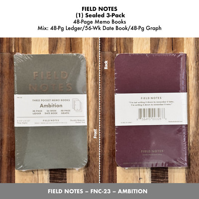 Field Notes Ambition, (3) Books - RARE - Gilded Edges   FNC-23 (Sealed)