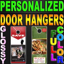 2500 Door Hanger 14pt THICK GLOSSY FULL COLOR 3.5"x8.5" Doorhanger 3.5 x 8.5
