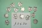 lot 20 white metal rosary heart STE virgin fab FRANCE old