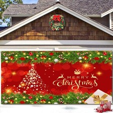 Christmas Garage Door Banner Cover Mural Merry Christmas Garage Door Decorati...