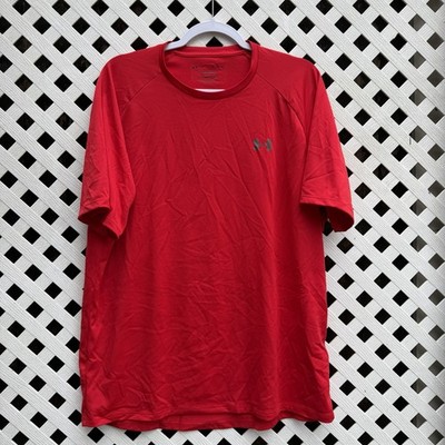 Under Armour Mens The Tech Tee T Shirt Size XL Red Short Sleeve Logo Athletic