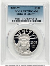 2005-W Proof Platinum Eagle 1 oz Blue Gradient PCGS PR70 2823.00 per troy oz