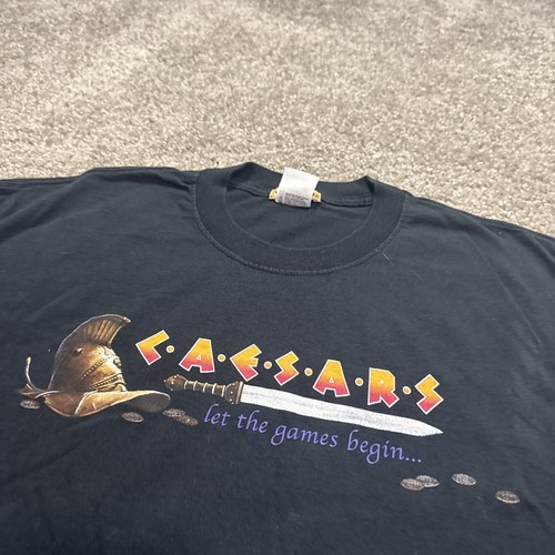 Camiseta negra vintage años 90 Caesars Palace Las Vegas Casino XL - Imagen 4 de 6
