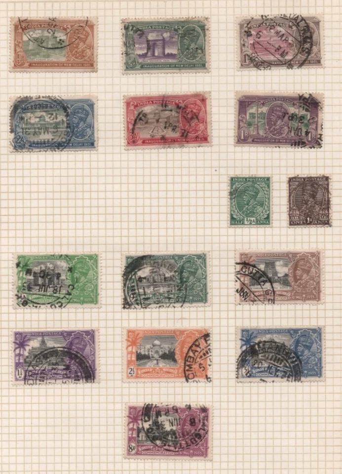 BRITISH INDIA KGV 1911-1931 COLLECTION OF 80 STAMPS MINT & USED ON PAGES - Image 4 of 4