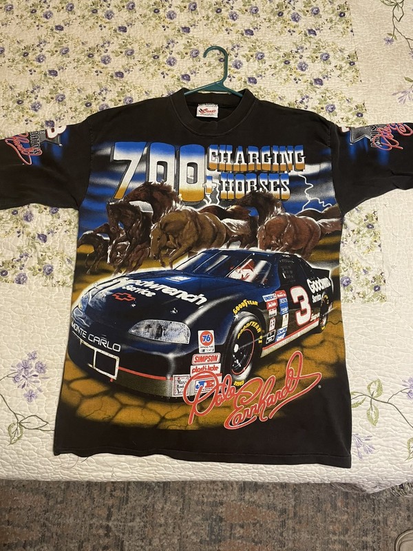 1997 Dale Earnhardt 700 Charging Horses Nascar Vtg Shirt  XL Single Stitch AOP