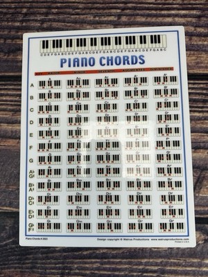 Walrus Productions 2523 8.5''x11'' Laminated Piano Chord Chart