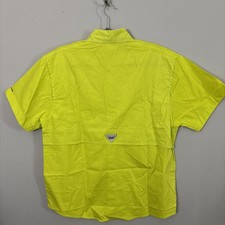 Chemise Columbia PFG Omni-Shade Homme Taille L, Jaune Soleil, Manches Courtes, Pour La Pêche