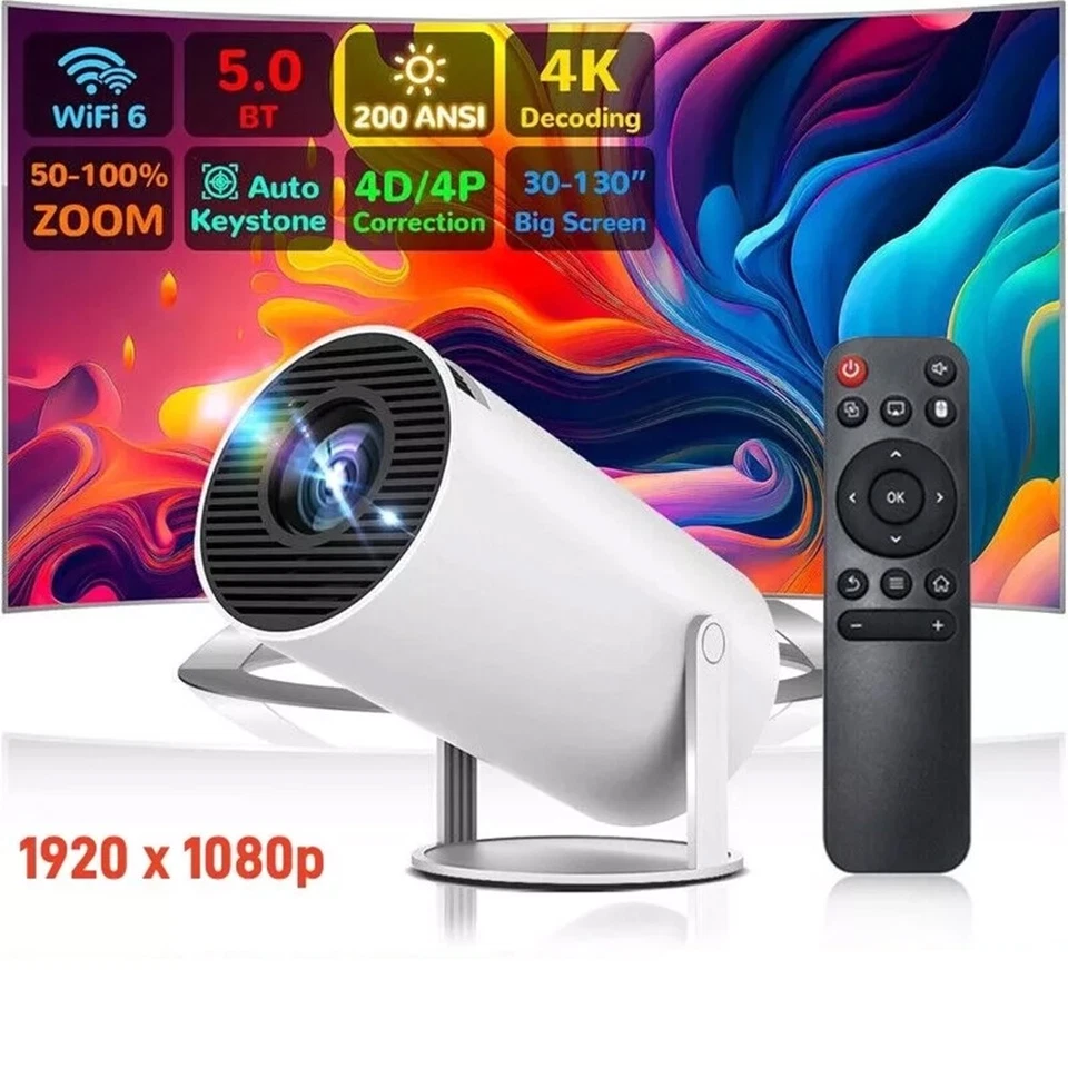 2025 NEU Beamer Projektor 4K UHD WiFi Bluetooth Android TV Heimkino Mini Tragbar - Bild 2 von 4