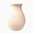 Van Briggle Vase Matte White Leaf Relief Signed Arts Crafts Pottery USA