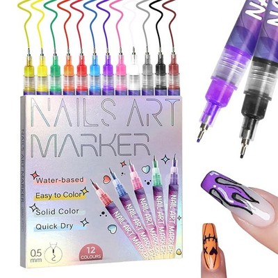 Easter Basket Stuffers for Kids Nail Art Pens Set 12 Colors,Nail Art Markers