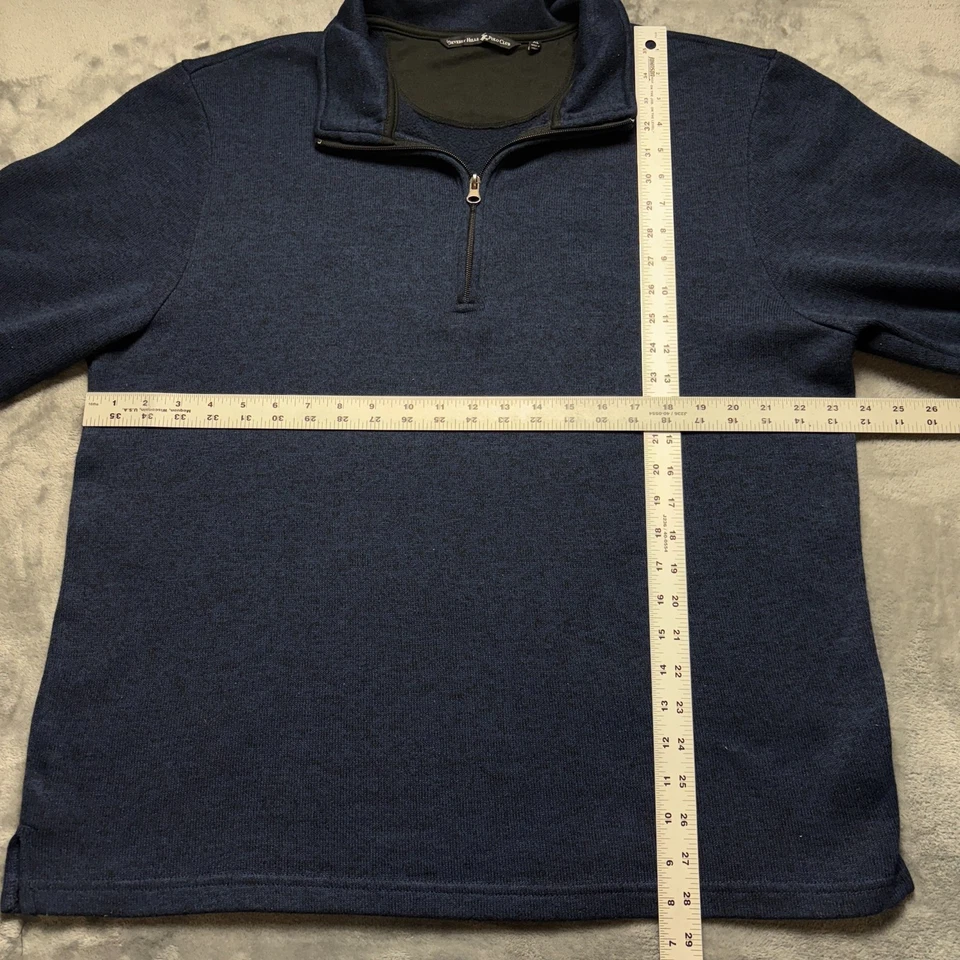 Suéter Vintage Beverly Hills Polo Club Hombres XL Azul Tejido Apretado Cuello Simulado 1/4 Cremallera Foto 3 de 4