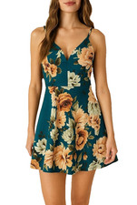 Floral Tapestry Dress Fit Flare Tenniscore Preppy Sundress Women Sz S NWT