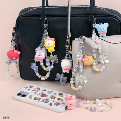 [OFFICIAL] BT21 BTS x LINE FRIENDS Beads Strap Keyring Cooky Chimmy Tata  I Z10