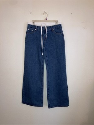 EDIKTED Style S17638 Women's Jeans Size M (32x31) Mid Rise Stove Pipe Leg