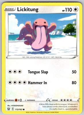 Lickitung 113/163 Common Battle Styles Pokemon Near Mint