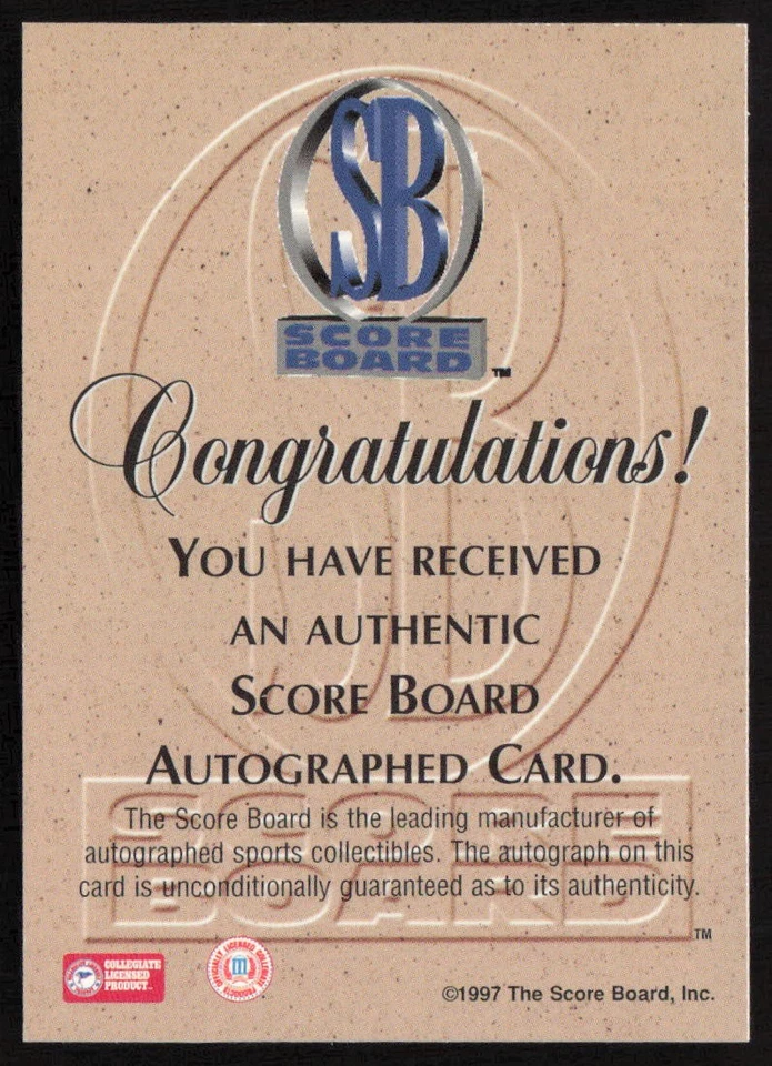 1996 Score Board Rookies Auto Marcus Mann #36 Mississippi Valley St. - Image 2 of 2