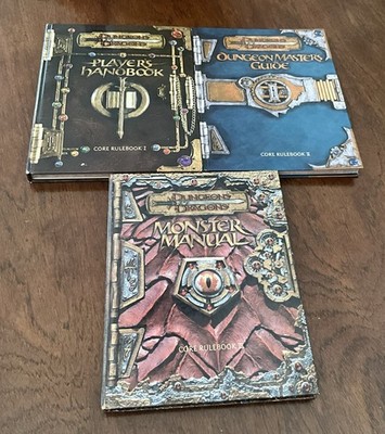 Lot D&D Core Rulebooks 1-3 Set   Player's Handbook Monster Manual DM Guide v3.0