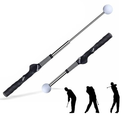 Retractable Golf Swing Training Aid, Rhythm Click Sound Warm-up Golf Swing 