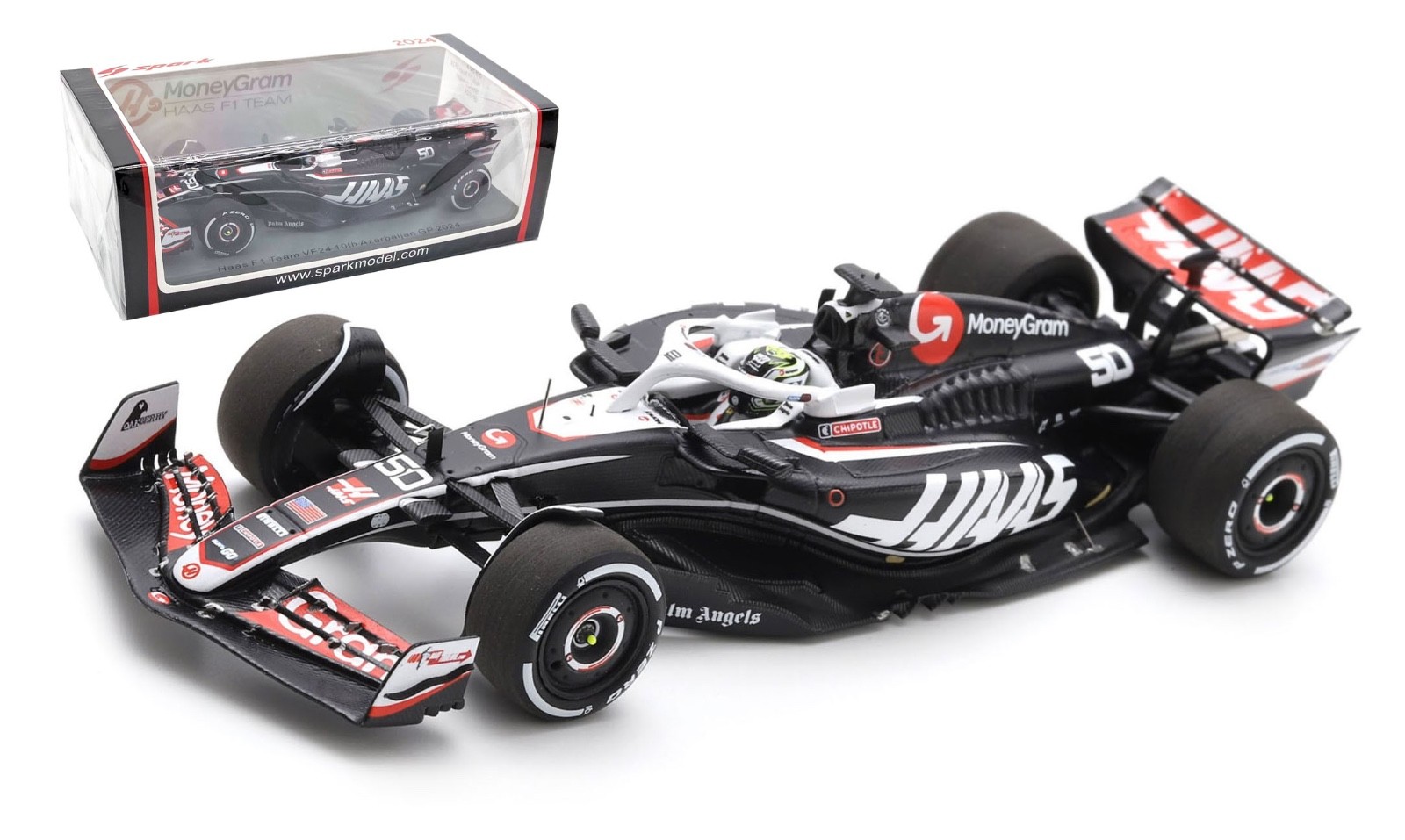 Spark S9563 Haas F1 VF-24 #50 Azerbaijan GP 2024 - Oliver Bearman 1/43 Scale