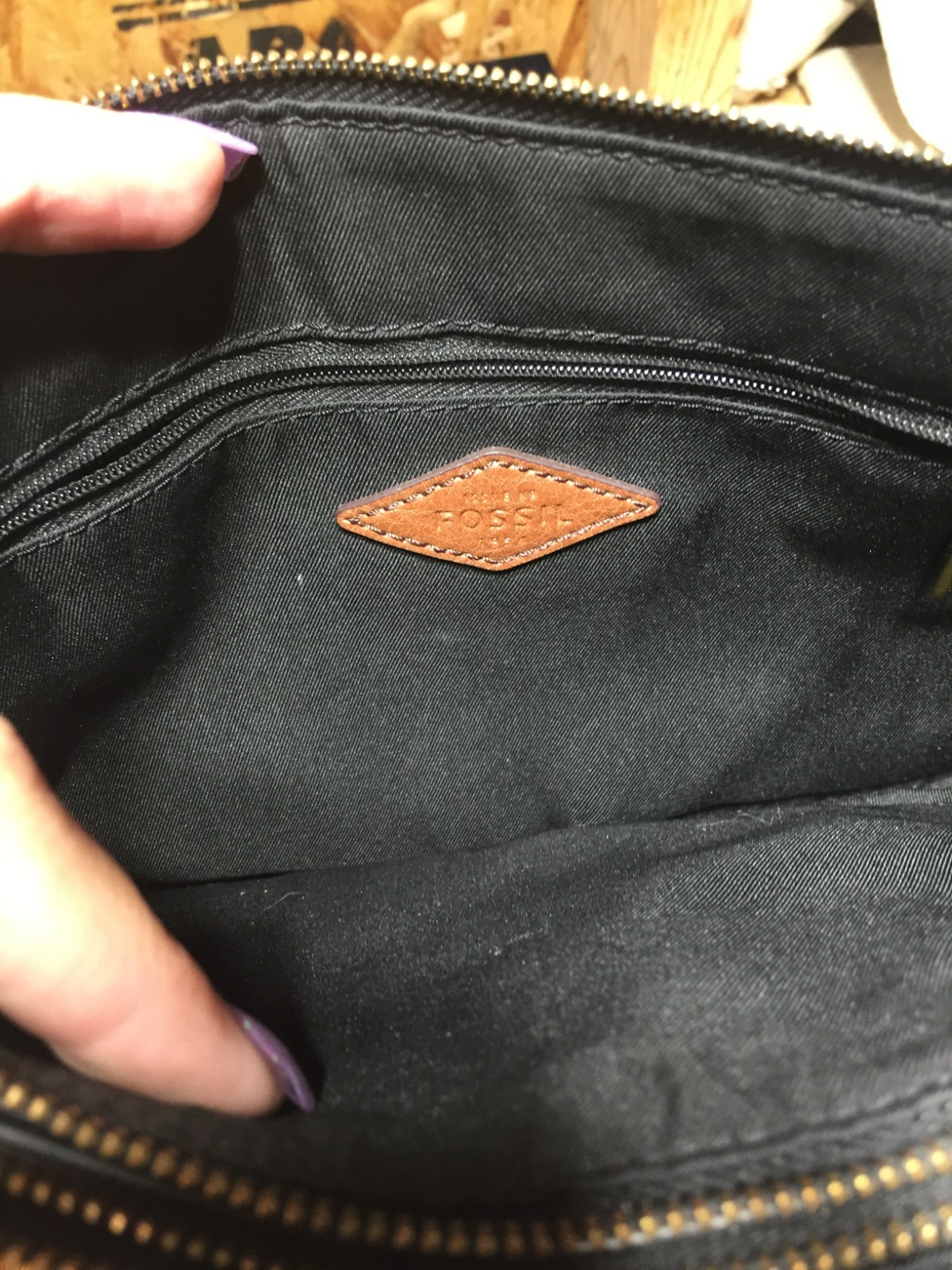 Fossil Devon Crossbody Bag Vibrant Multicolor Block Pattern Coated Canvas — image 4